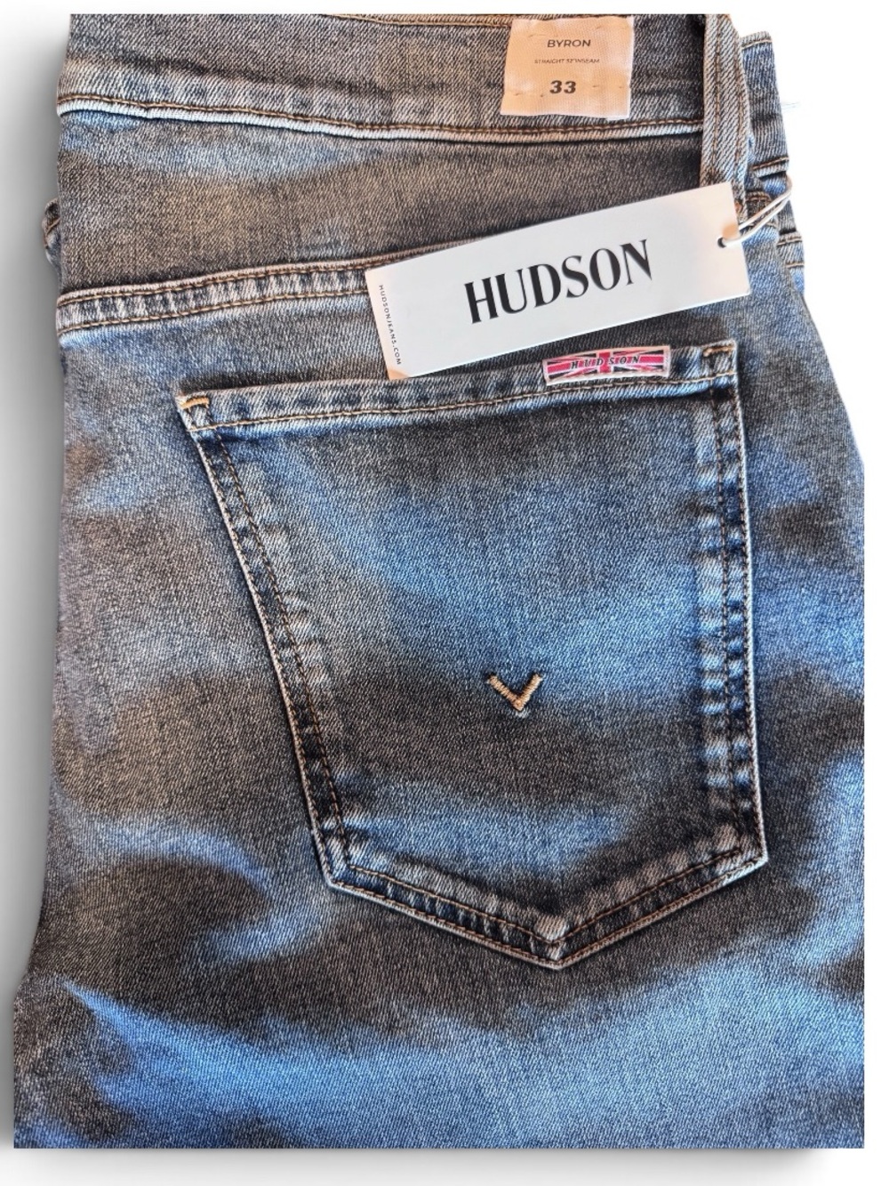 Hudson Byron Straight Jeans Men’s 33x32 Marine Blue Denim